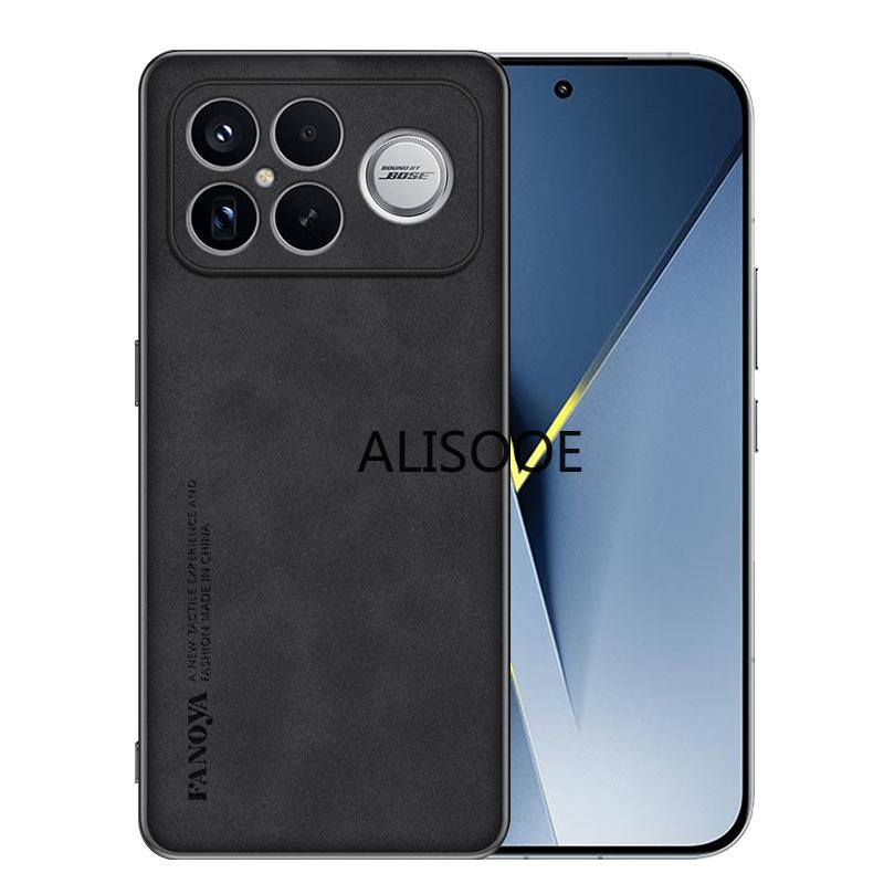 Coque en Cuir PU Givré pour POCO F8 Ultra F8 Pro Étui Plastique Mat Antichoc Protection Complète Housse Arrière Capa