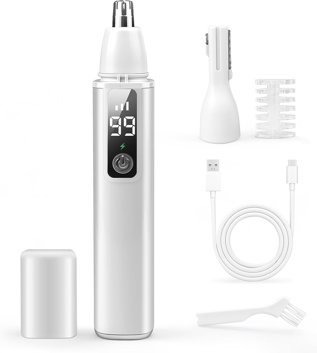 

Trimmer, 2-in-1 Electric Painless Eyebrow Trimmer & Facial Hair Remover for Men USB-C Rechargeable with LED United States