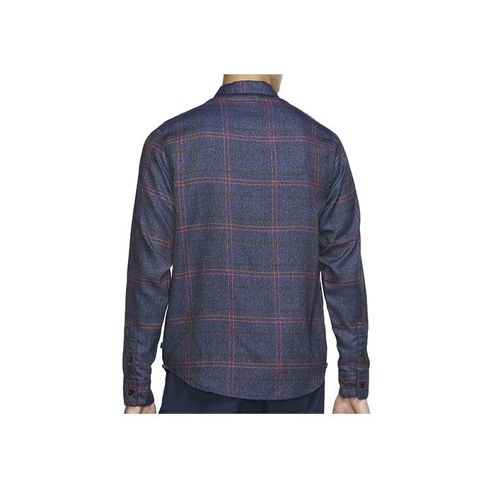Nike SB Flannel Plaid Skateboard Shirt Men Tops Midnight-Navy CK5316-410