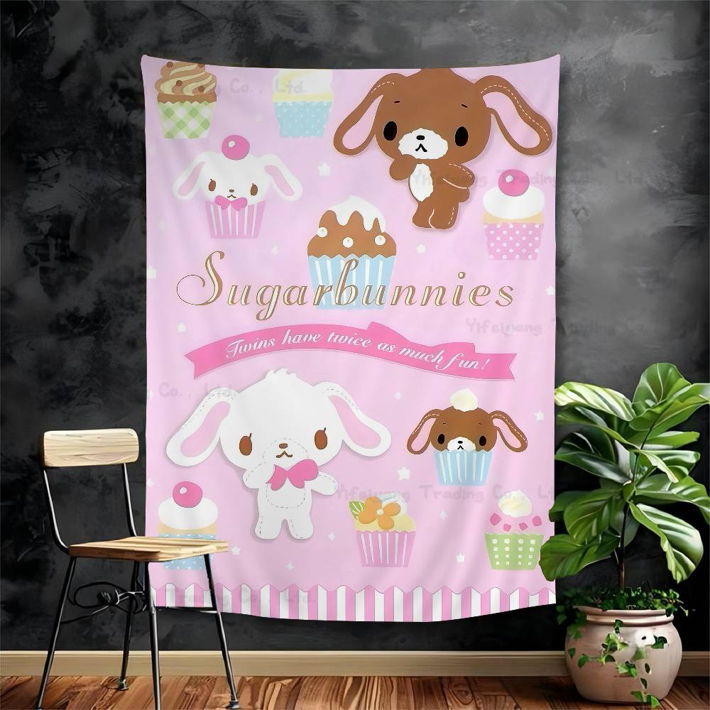 Sugarbunnies Anime Kawaii Movie Anime Tapestry Hanging Tarot Hippie Wall Rugs Dorm Home Decor