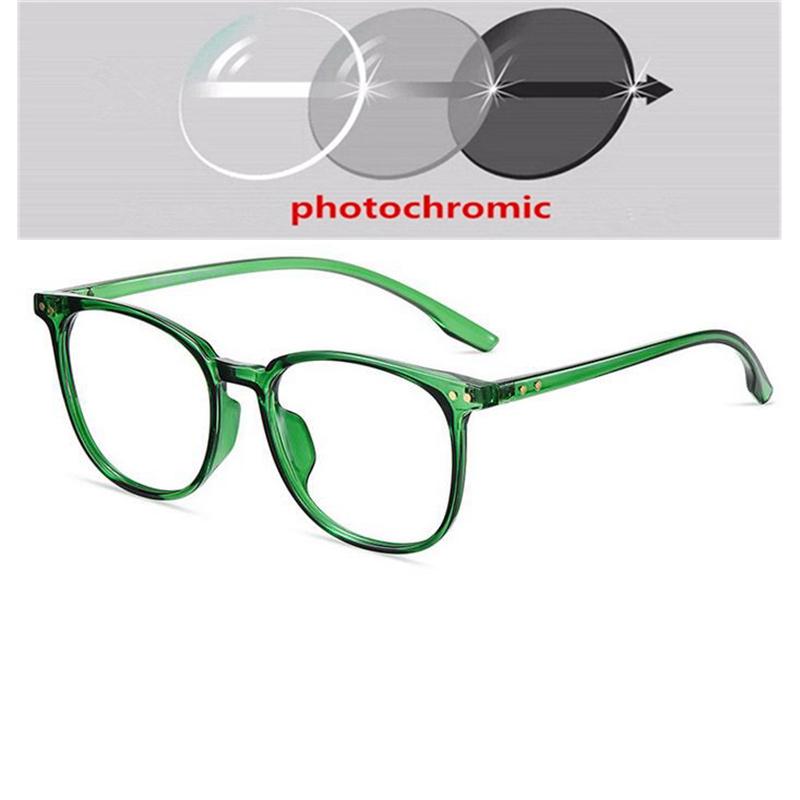 0 -0.5 -0.75 To -4.0 Anti Blue Light Transparent Gray Frame Square Myopia Glasses Rivet  Minus Degree Prescription Spectacle