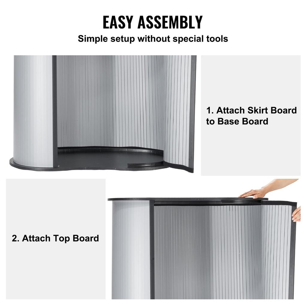 VEVOR Portable Tradeshow Podium Table, 90 × 49 × 94 cm, Display Exhibition Counter Stand Booth Fair with Wall