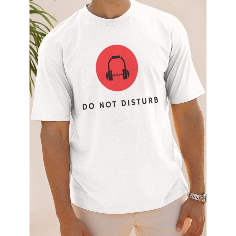 

European sizes Do Not Disturb - Headphones Music Lovers Tees Shirts Boy 3D Print Tees Shirt Men S Short Sleeve 4XL білий