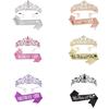 Bride To Be Set Bridal Sash Headband Rhinestones Studded Crown Photo Props