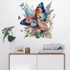 Pegatinas de Pared de Flores Mariposa Decoración de Puerta de Baño de Inodoro Mural Decoración del Hogar Papel Pintado Autoadhesivo
