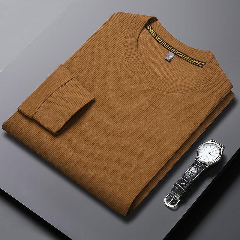 Tröja Höst Ny Tunn Rund Hals Långärmad T-shirt Enfärgad Herr Underskjorta Herrtopp