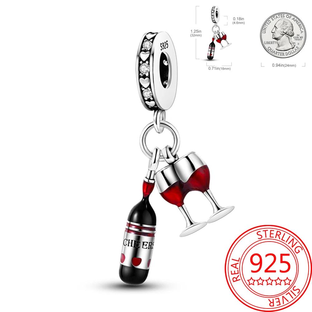 Delicious Food Copper Doughnut Cake Dessert Fruit Fine Wine Bead Pendant Fit Bracelet Necklac Boutique Jewelry Gift