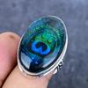 Blauer Triplet Opal Edelstein Handgefertigter 925 Sterling Silber Ring Größe 7.5 l7i33