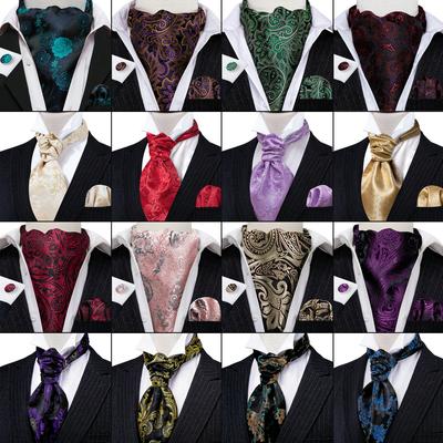 Schickes Herren-Set mit Paisley-Krawatte und Jacquare-Seidenkrawatten, Einstecktuch und Manschettenknöpfen für formelle Hochzeit