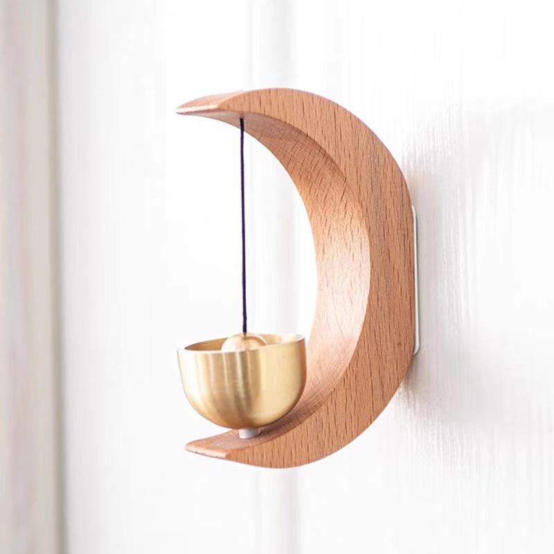 Dopamine Wind Chime Door Bell Solid Beech Wood Brass Magnetic Car Hanging Minimalist Home Decor Great Gift Idea Premium Material