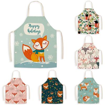 Waterproof Cartoon Print Kitchen Waist Apron with Logo