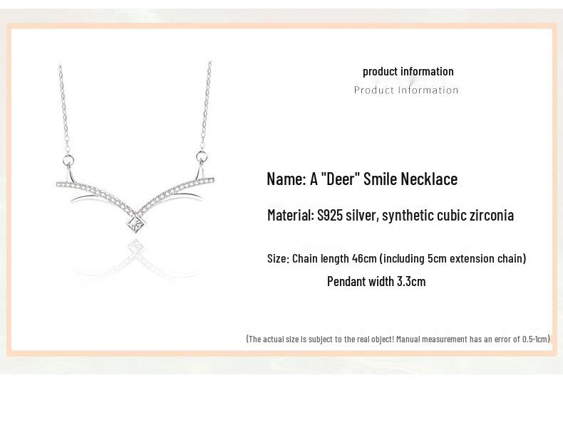 925 Silver Moose Antler Necklace - Lucky Clavicle Chain Pendant for Women, Creative Christmas Gift