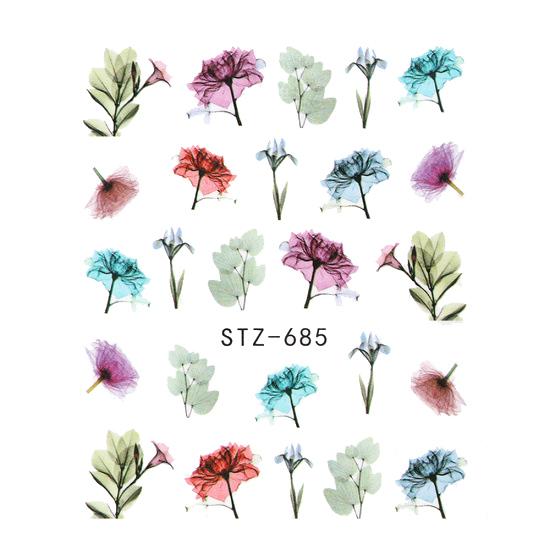 1 lapos vízáteresztő körömmatrica matrica körömdíszítés virág pillangó kaktusz levél geometria