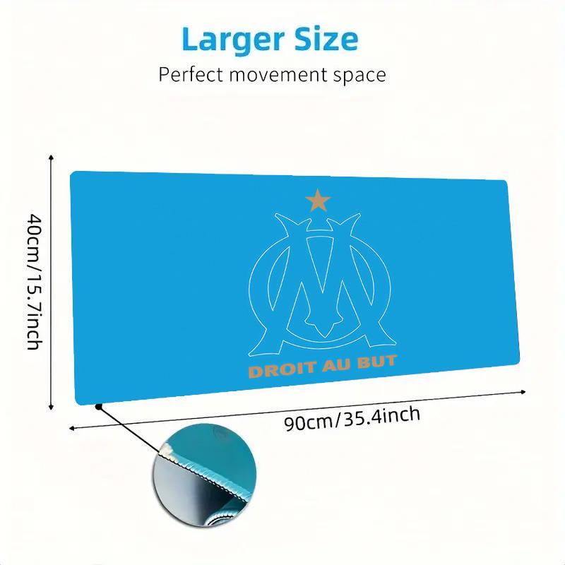 Olympique de Marseille Print Cushion Non-slip Laptop Tablet Big Mousepad XXL Mat Mini PC Playmat With Lock edge