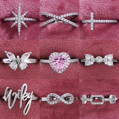 Trend Schlange Herz 925 Sterlingsilber Süßer Partnerring für Frauen Dating Liebe Weihnachtsgeschenk Feiner Designerschmuck