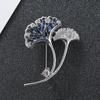 Creative Ginkgo Biloba Brooch National Niche Design Sense Pin Temperament Corsage Silk Scarf Buckle Clothing Accessories Women