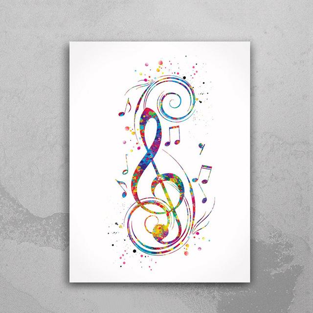Music Notation Equipment Watercolor Poster Print Music Art Vintage Picture Wall Art Canvas Painting for Home Room Decor Cuadros