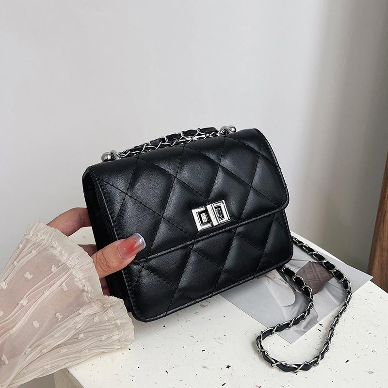 Mini silver bag women's 2025 new trendy fashion high-end diamond chain bag single shoulder crossbody small square bag