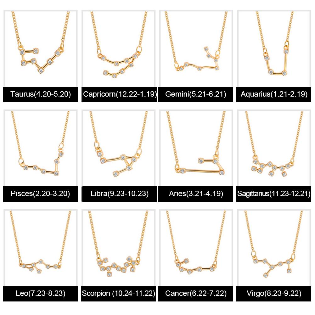 Women Necklace Zircon Pendant Twelve  Short Clavicle Chain