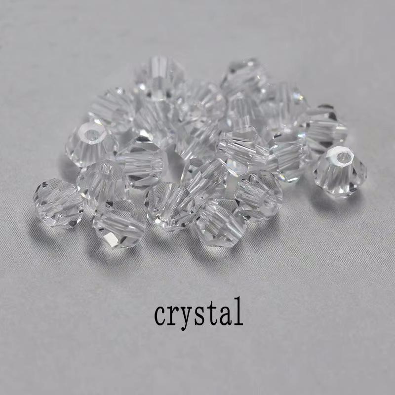 4mm Crystal Bicone Beads 100PCS Faceted Glass Beads Rainbow Loose Craft Beads for Bracelet Necklace Earring Keychain Making DIY