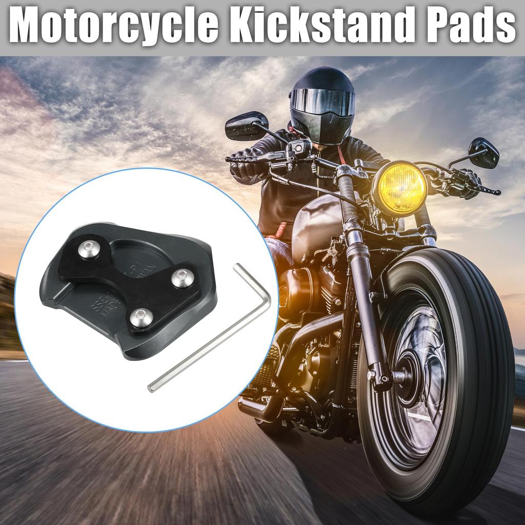 X AUTOHAUX Honda CB200X 2021-2022 1 Set Motorcycle Kickstand Side Stand Plate Pad Aluminum Alloy Titanium Color