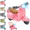 Ruokey Mini Electric Doll Scooter Vehicle Toy with LED Lights & Music, 360° Rotating Cute Motorcycle Toy, Desktop Ornament for Doll Collectors (Doll