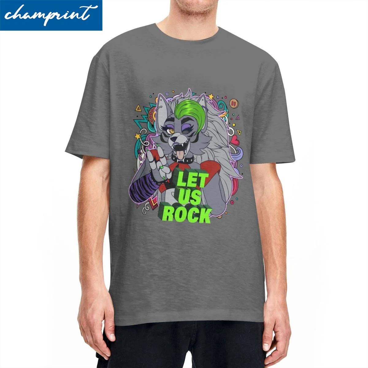 

Funny Roxanne Wolf T-Shirt Men Women FNAF Funny Pure Cotton Tees Crewneck Short Sleeve T Shirts Birthday Present Tops S чёрный