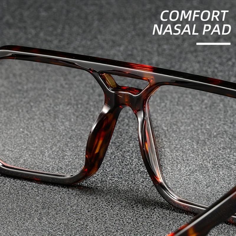 3pcs Men's Glasses,Square Frame with Double Bridges,Simple,Vintage,Literary, Fashionable,Trendy,Polygonal,Suitable for Daily Decorative Wear