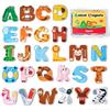 JoyCat Wooden Thick Alphabet Magnets for Toddlers Fridge Large Size Cute Animal Colorful ABC Magnetic Letters 26 Uppercase Letters Educational Toy
