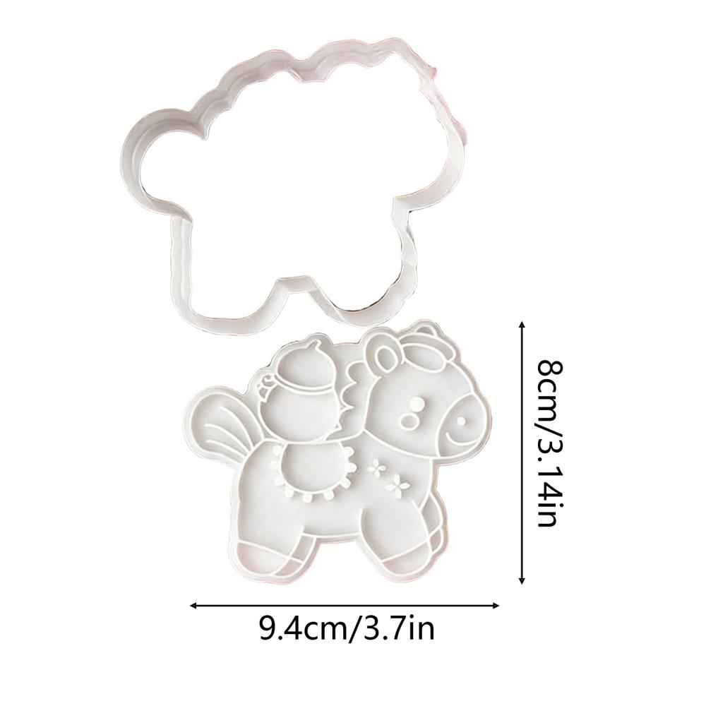 Horse-shape Cookie Cutter Cartoon Pony Cookie Mould Non-Stick 3D Printed Horse Year Baking Biscuits Molds For Dough Pastry Pie