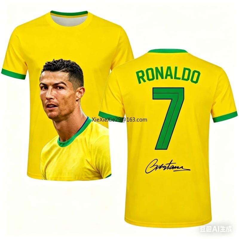 Fashion Ronaldo # 7 Jersey 2026 Summer Quick Drying Short Sleeved for Men Commemorative Edition