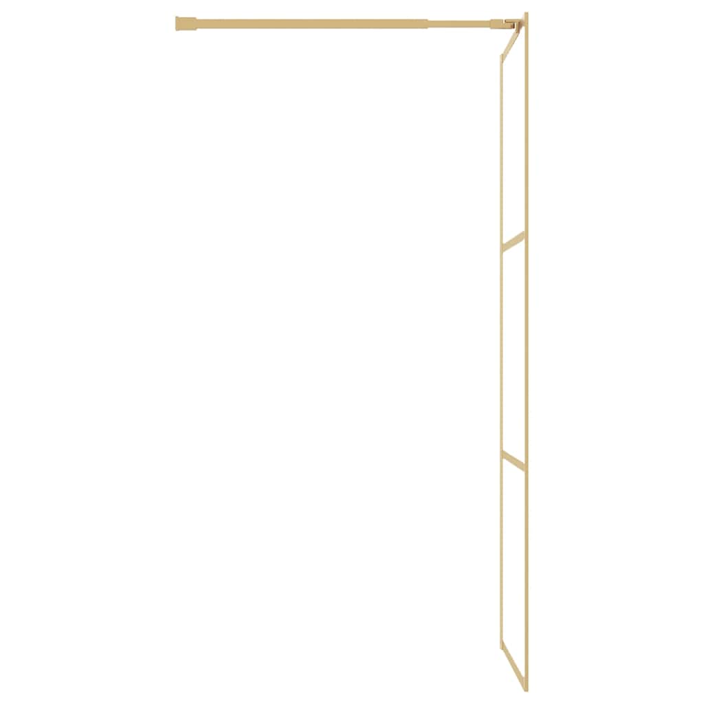 Walk in Shower Screen with Tempered Clear Glass and Gold Finish 80 x 195 cm