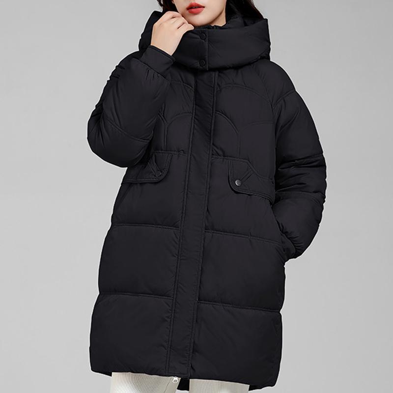 Long Coats for Women 2026 New Fashion Thick Warm Winter Women's Parkas Hooded Korean Style Solid Color Padded Jackets