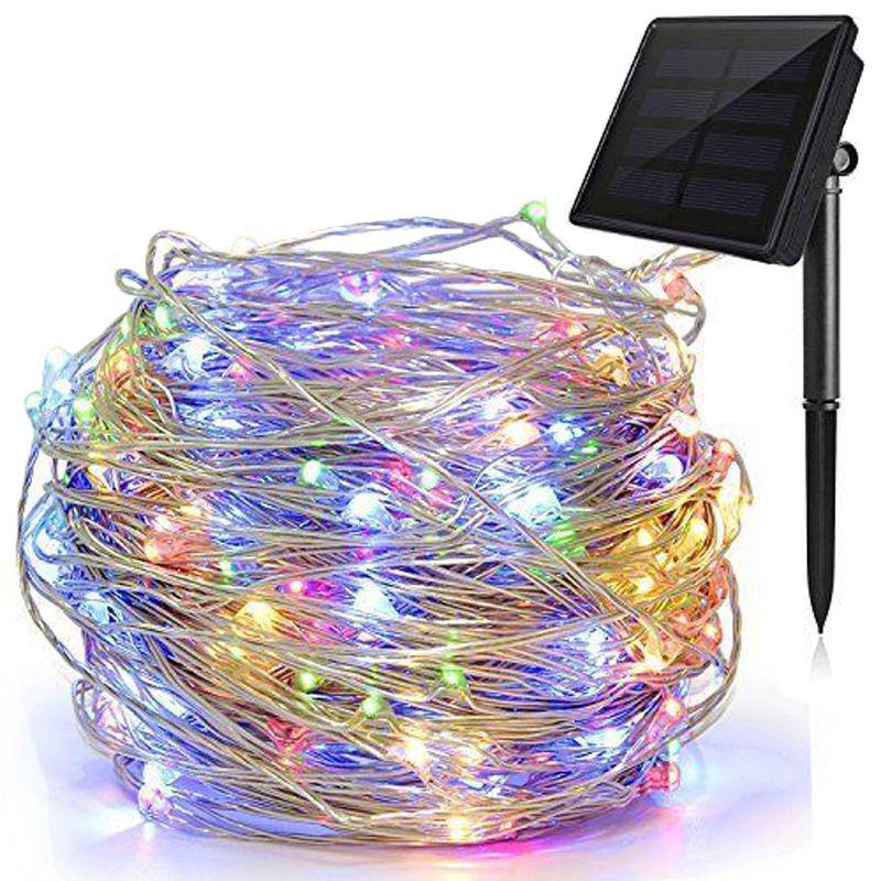 

Copper Powered Solar Wire Lamp 50 100 Led 5m10m Copper Wire Light Xmas String Colorful,5M/50LED