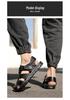 Men's Soft Leather Sandals: Summer Breathable, Non-Slip, Hollowed-Out, Soft Sole Beach Slippers for Students & Middle-Aged Dads