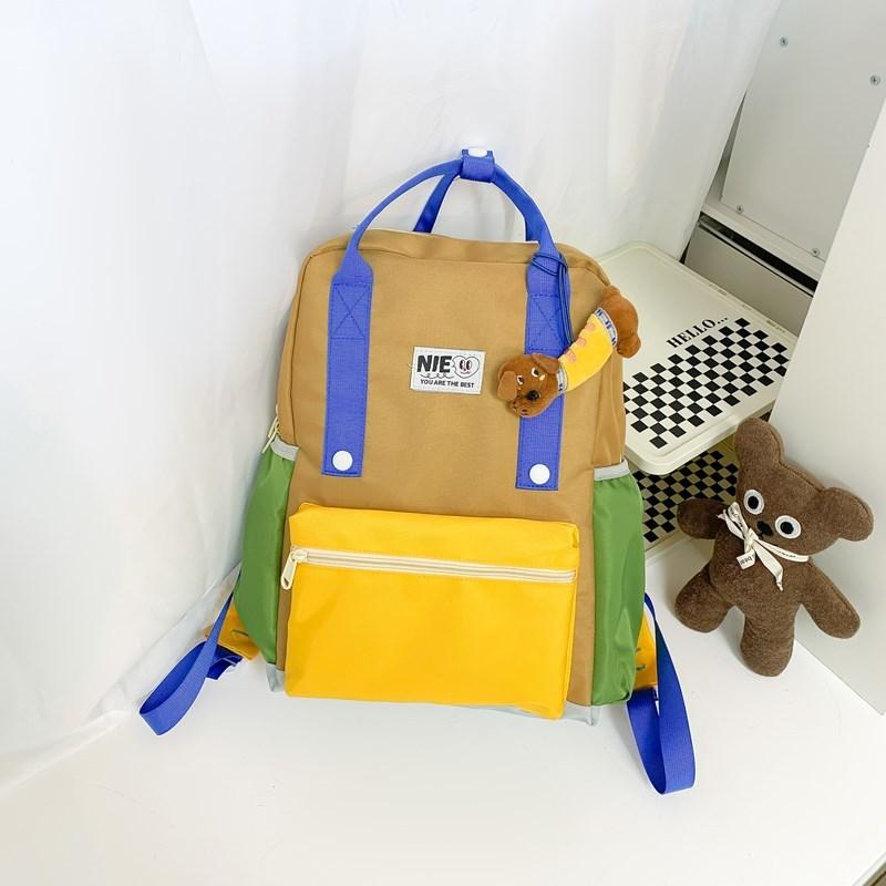 

Childrens Nylon Backpack With Color Block Design And Loadreducing Features For School Use 29x22cm коричневый