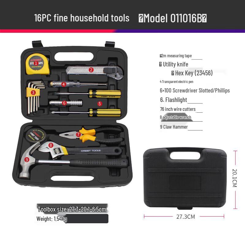 16-Piece Multifunctional Outdoor Tool Kit