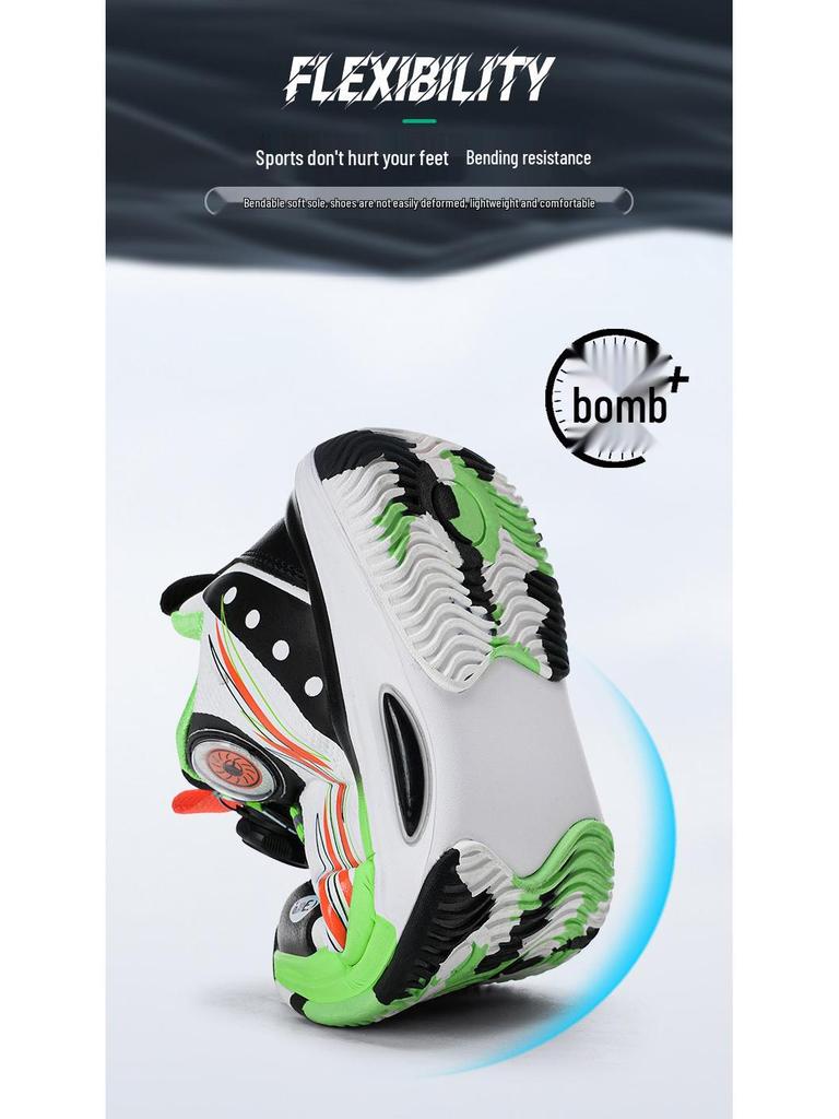 2024 Herbst Wasserdichte Leder Kinder Basketballschuhe mit Drehverschluss