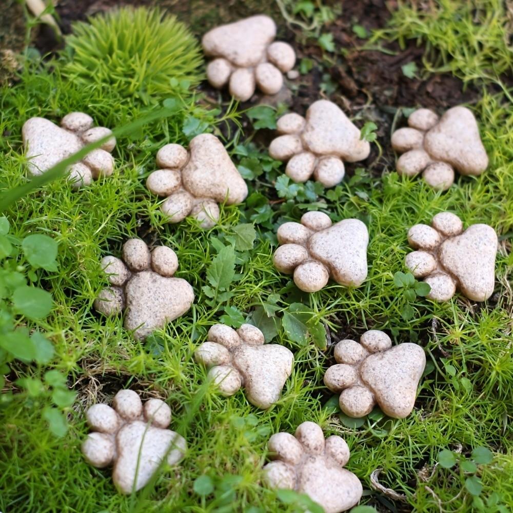 20pcs Landscaping Flowerpot Decoration Resin Cat Claw Ornaments Cat Paw Stepping Stones  Pathways