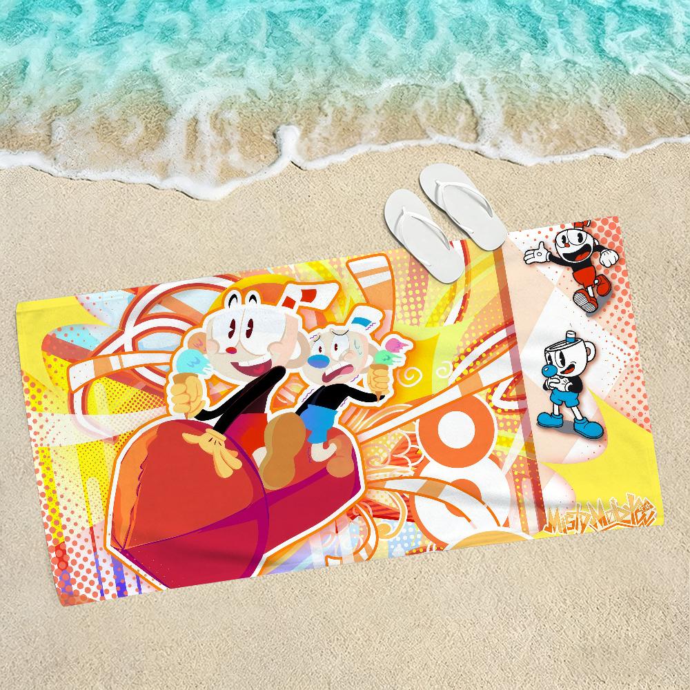 Game C-Cuphead Towel Soft Lightweight Anti-Sand Large Beach Towel Quick-Drying Bath Sports Family