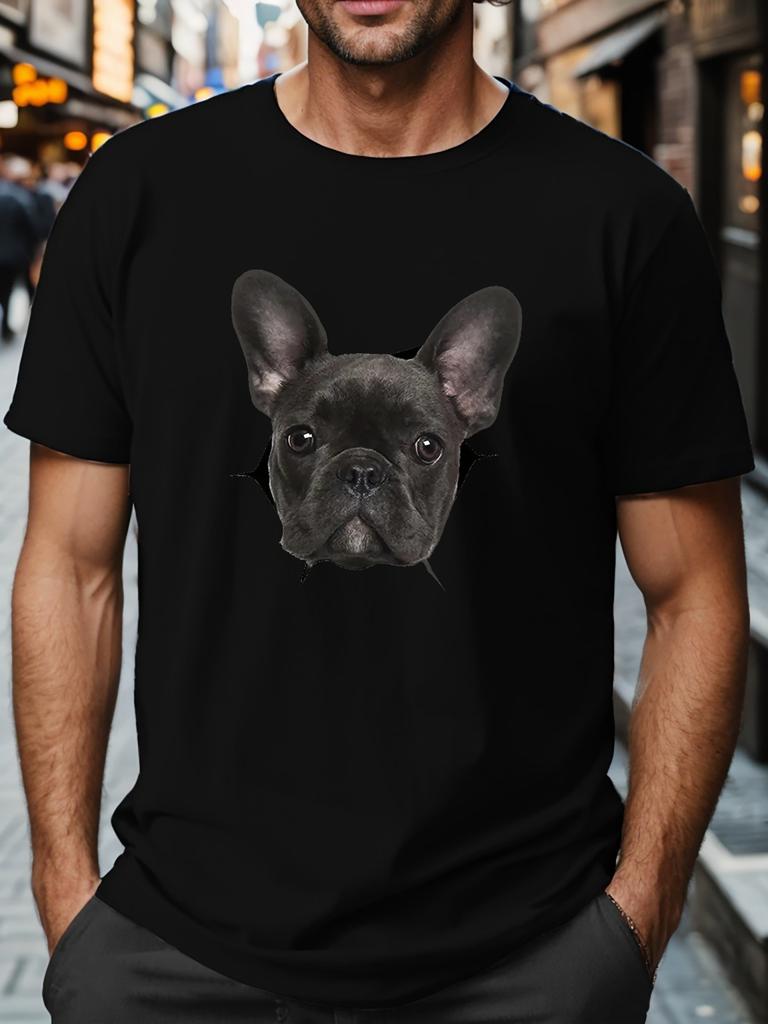 Look Cute Puppy Crinkle Plus Size Men's T-Shirt, PLUS SIZE