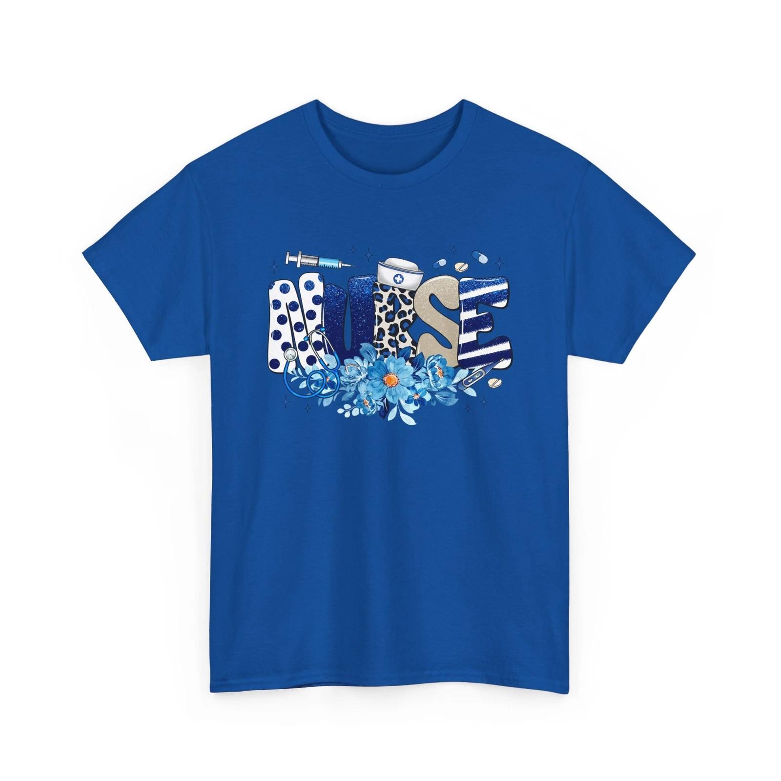 Floral Nurse T-Shirt | Funny Nurse Work Tee 2XL