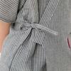 Watanosato Made In Japan Hickory Pattern Crepe Woven Casual Jinbei for Boys Gray (Size 90, Stripes)