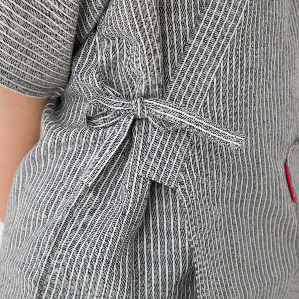 Watanosato Made In Japan Hickory Pattern Crepe Woven Casual Jinbei for Boys Gray (Size 90, Stripes)