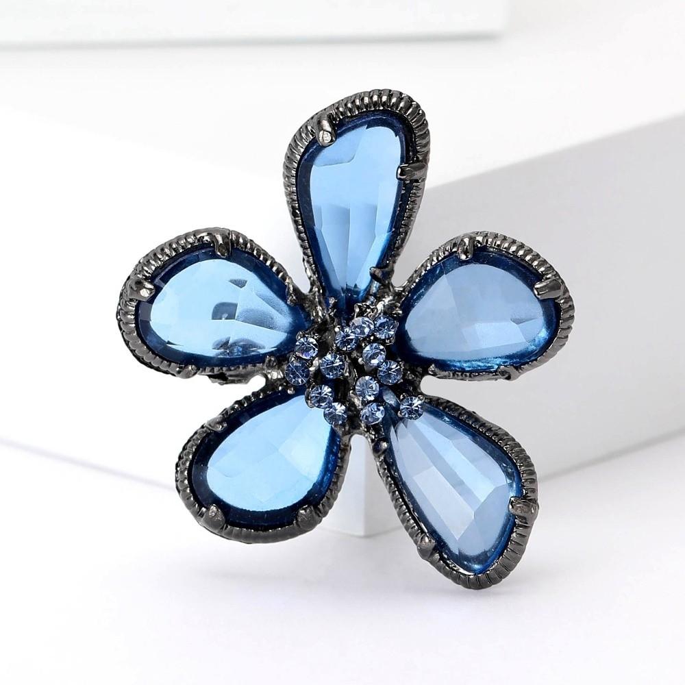 Enamel Rhinestone Brooch Alloy Floral Clothing Pin Exquisite Flower Brooches  Jewelry Gift