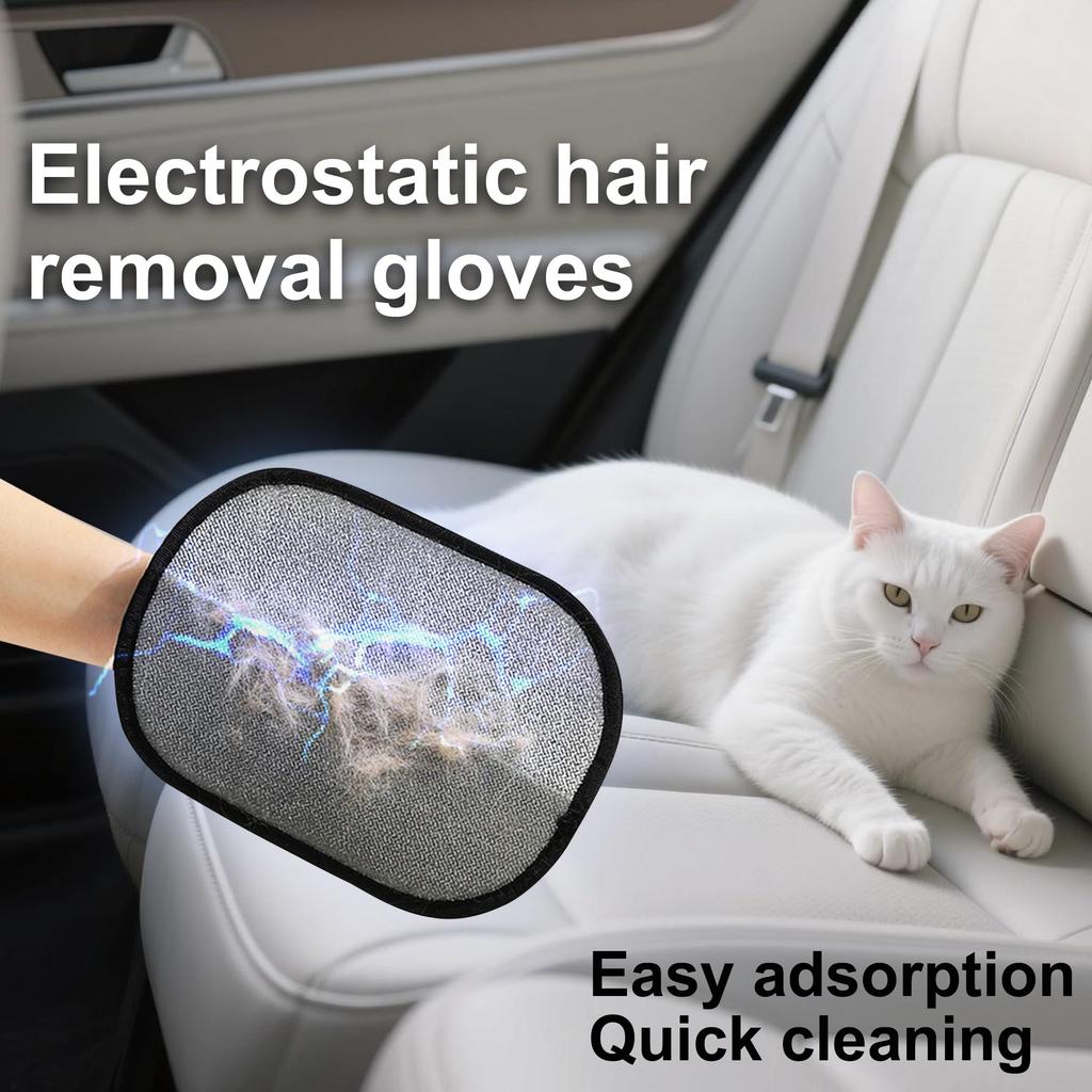 Pet Hair Remover Brushing Gloves – Remove Fur from Clothing, Furniture, Car Seats, Bedding & Upholstery Lint Hair Grooming Tool