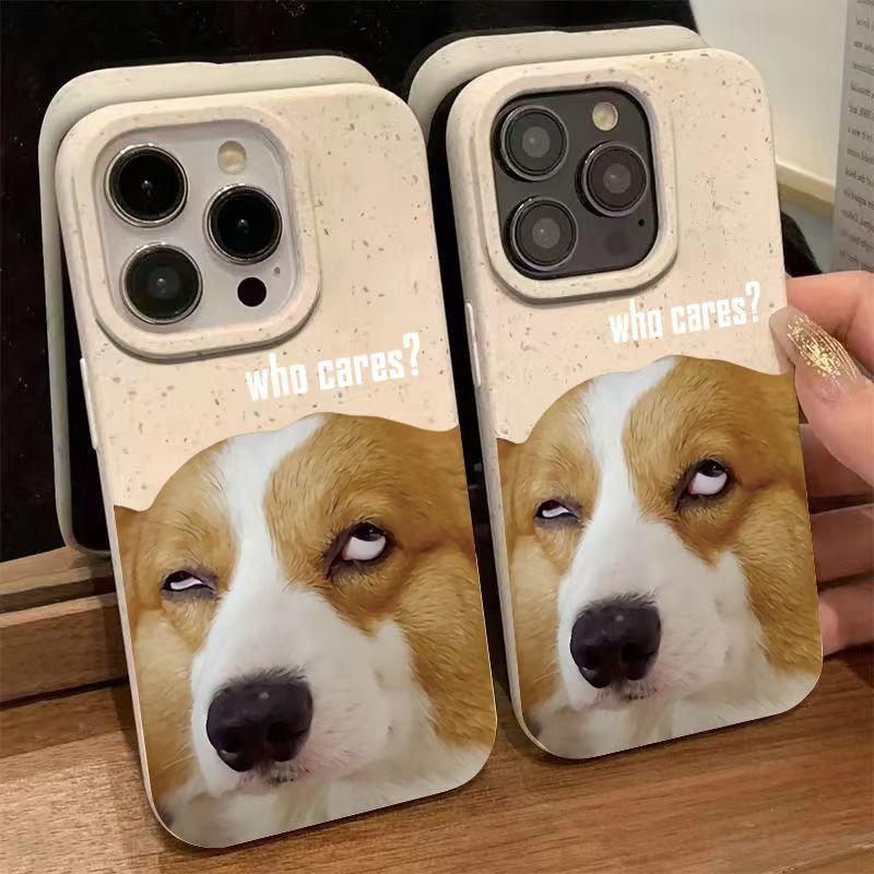 Corgi rolls his eyes for Apple 16PRO mobile phone case iPhone15Plus wheat 14 personality 13 trend 12