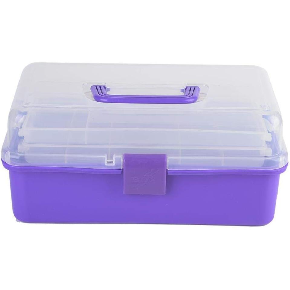 Multi-purpose 3-layer Toolbox, Tool Organizers Tool Boxes with Tray and Dividers Household Plastic Tool Organizers 3 Choice Color Folding Storage Box