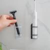 Wall Mounted Electric Toothbrush Holder Self Adhesive ABS Food Grade Ventilated Quick Drying Razor Holder Bathroom Organizer Bla