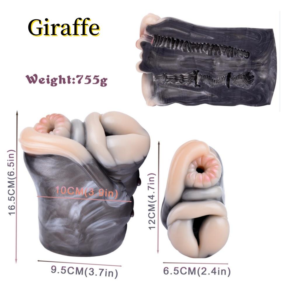 Plysj onani for menn Jet Cup Dual Channel Flytende Silikon Simulering Dyr Vagina Nyhetsstimulering Voksen Sexleketøy